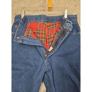Vintage 70s LL Bean Flannel Lined Jeans Union Lable USA Made Womens 14 Mom Jeans
